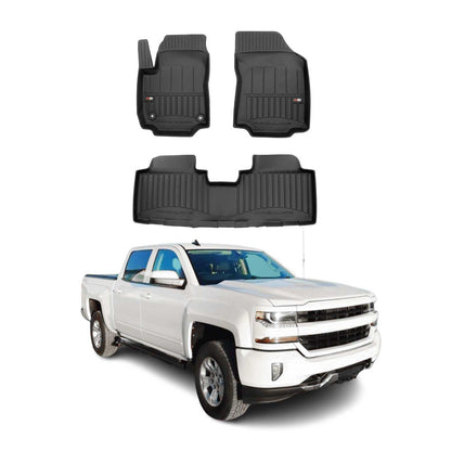 2014-2019 Chevrolet Silverado III & GMC Sierra IV Premium Floor Mats Liners Full Set All Weather Heavy Duty