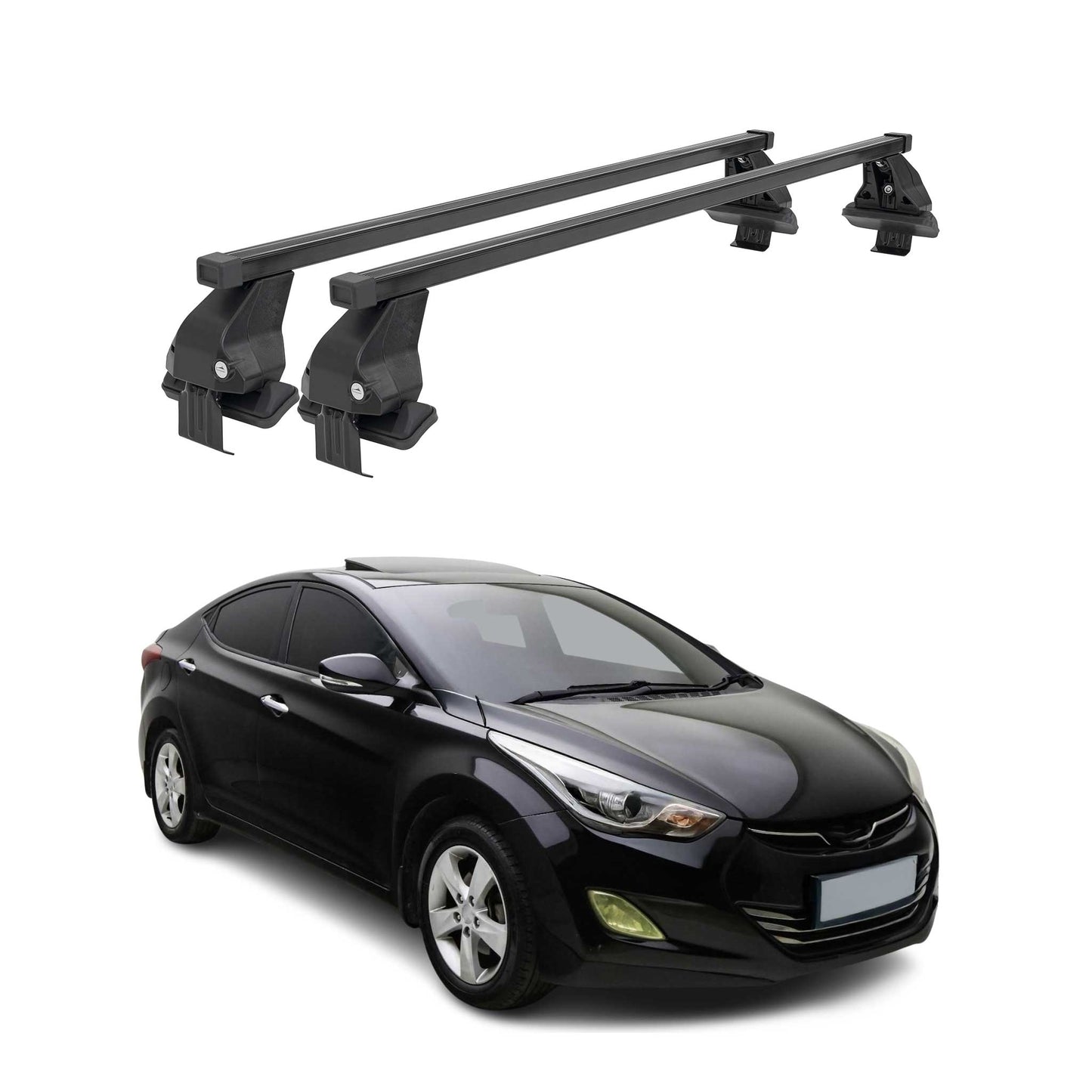 2011-2016 Hyundai Elantra Sedan Roof Rack Cross Bars Black