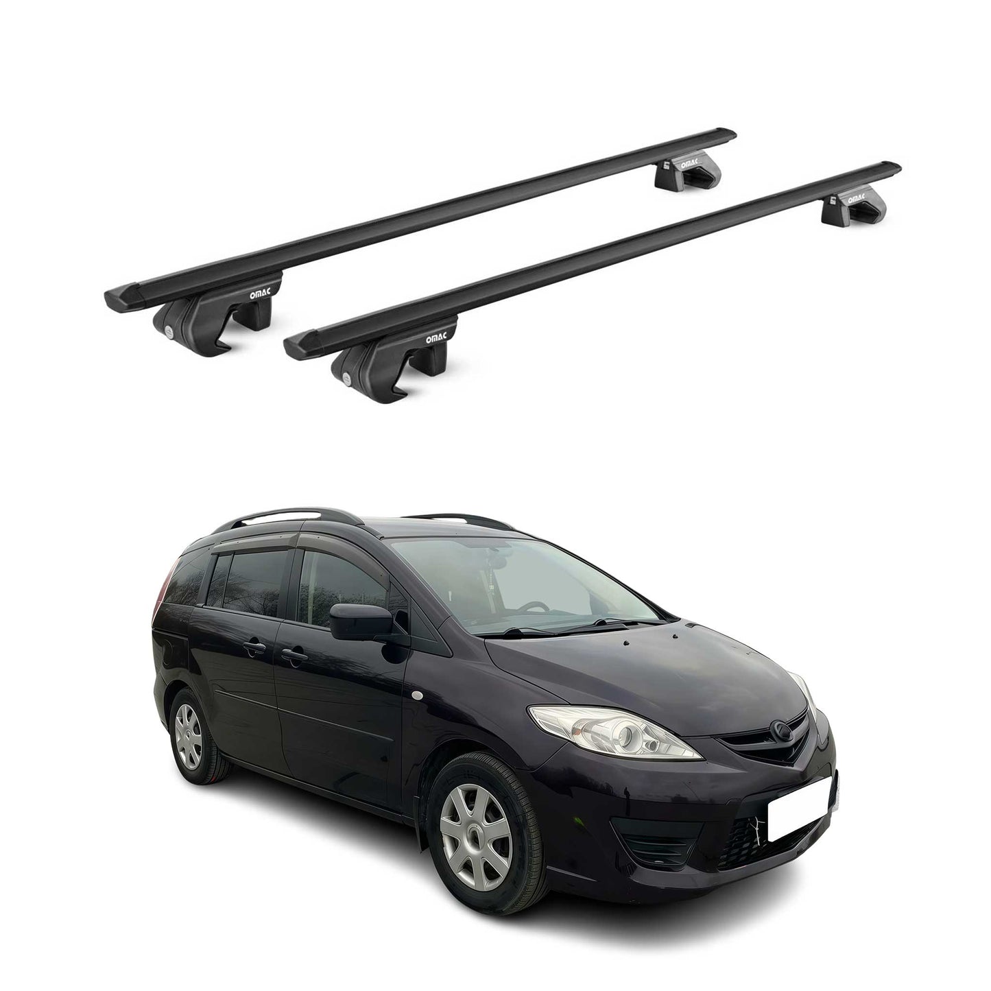 2006-2015 Mazda 5 Roof Rack Cross Bars Black