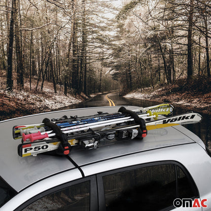 Magnetic Ski Carrier Snowboard Racks Roof Mount Car Black 2 Pcs