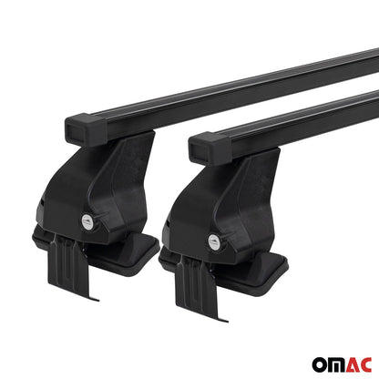 Smooth Roof Racks Cross Bars Carrier for Audi A4 2001-2004 Sedan Black 2Pcs