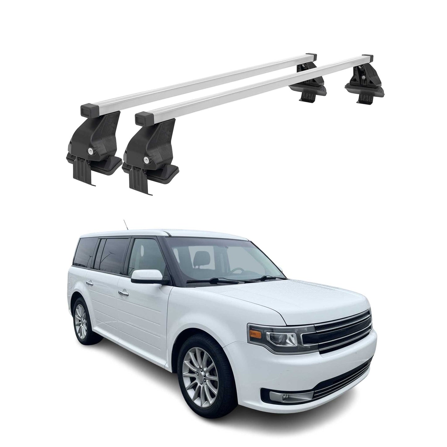 2013-2019 Ford Flex Roof Rack Cross Bars Silver