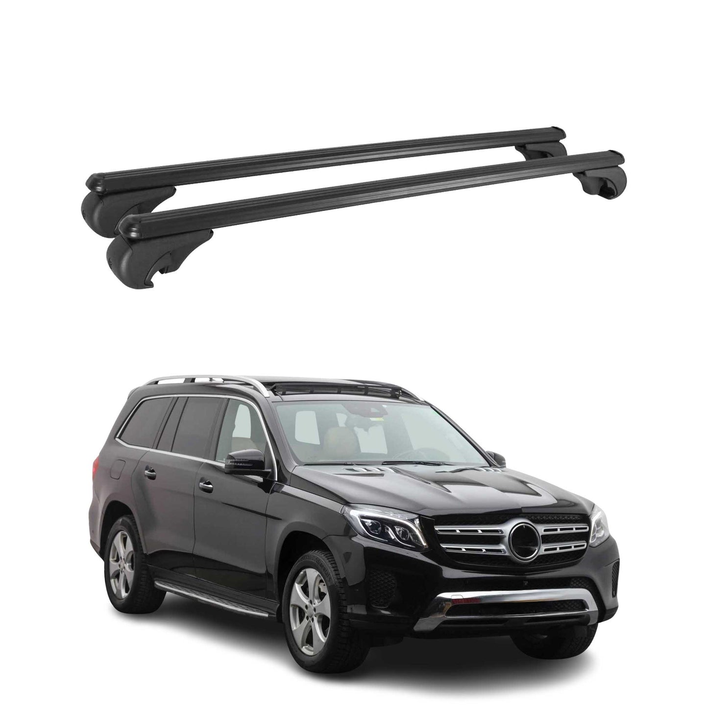 2017-2019 Mercedes GLS Class X166 Roof Rack Cross Bars Black