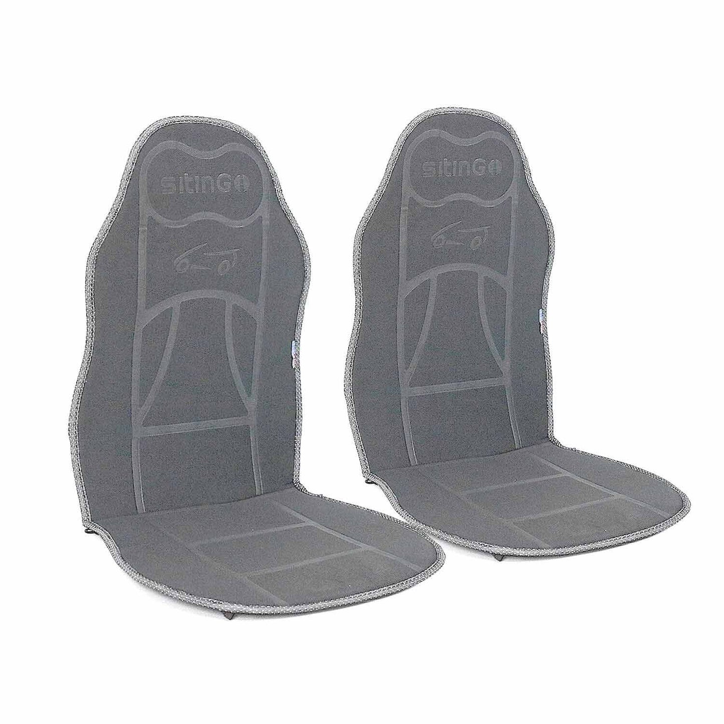 OMAC Car Seat Protector Cushion Cover Mat Pad Gray for Mercedes Fabric Gray 2Pcs U022398