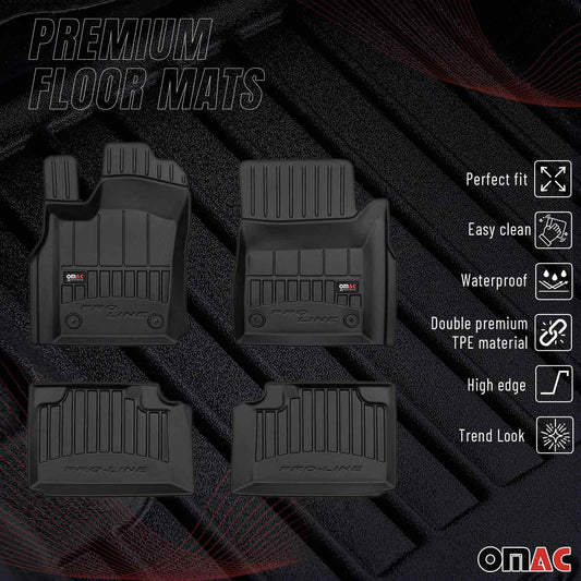 2011-2015 Dodge Durango Premium Floor Mats Liners Full Set All Weather Heavy Duty Black