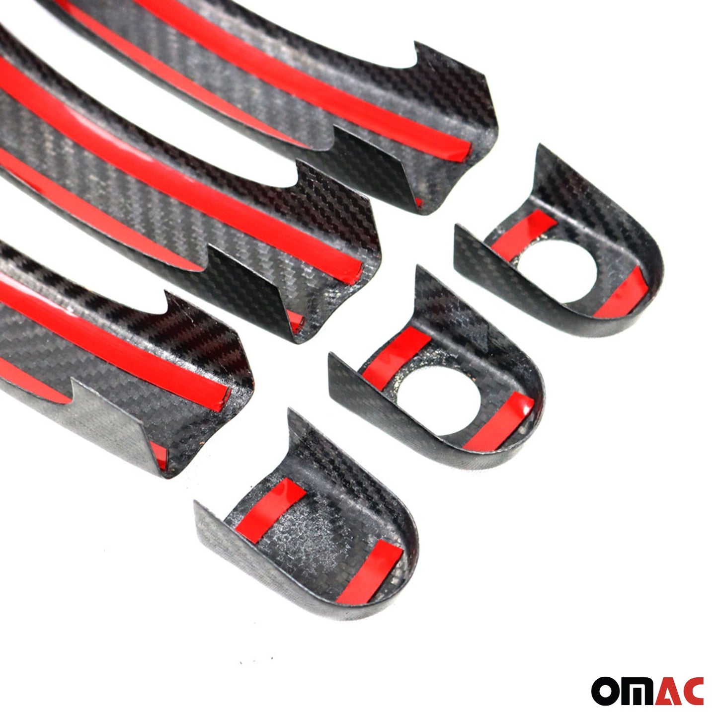 OMAC Door Handle Cover for VW T5 Transporter 2003-2015 Carbon Fiber 6Pcs 2 Key Hole 7522049C