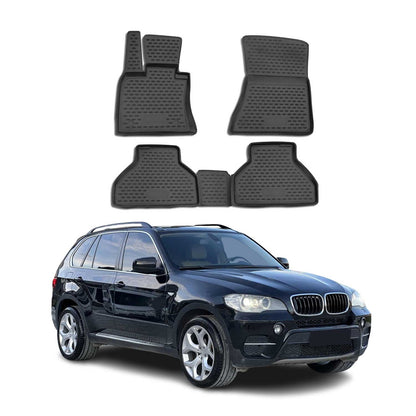 2007-2013 BMW X5 E70 Floor Mats Liners Full Set All Weather Black