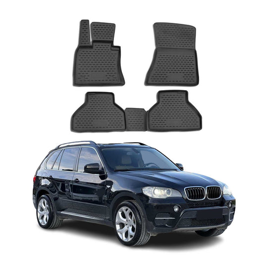 2007-2013 BMW X5 E70 Floor Mats Liners Full Set All Weather Black