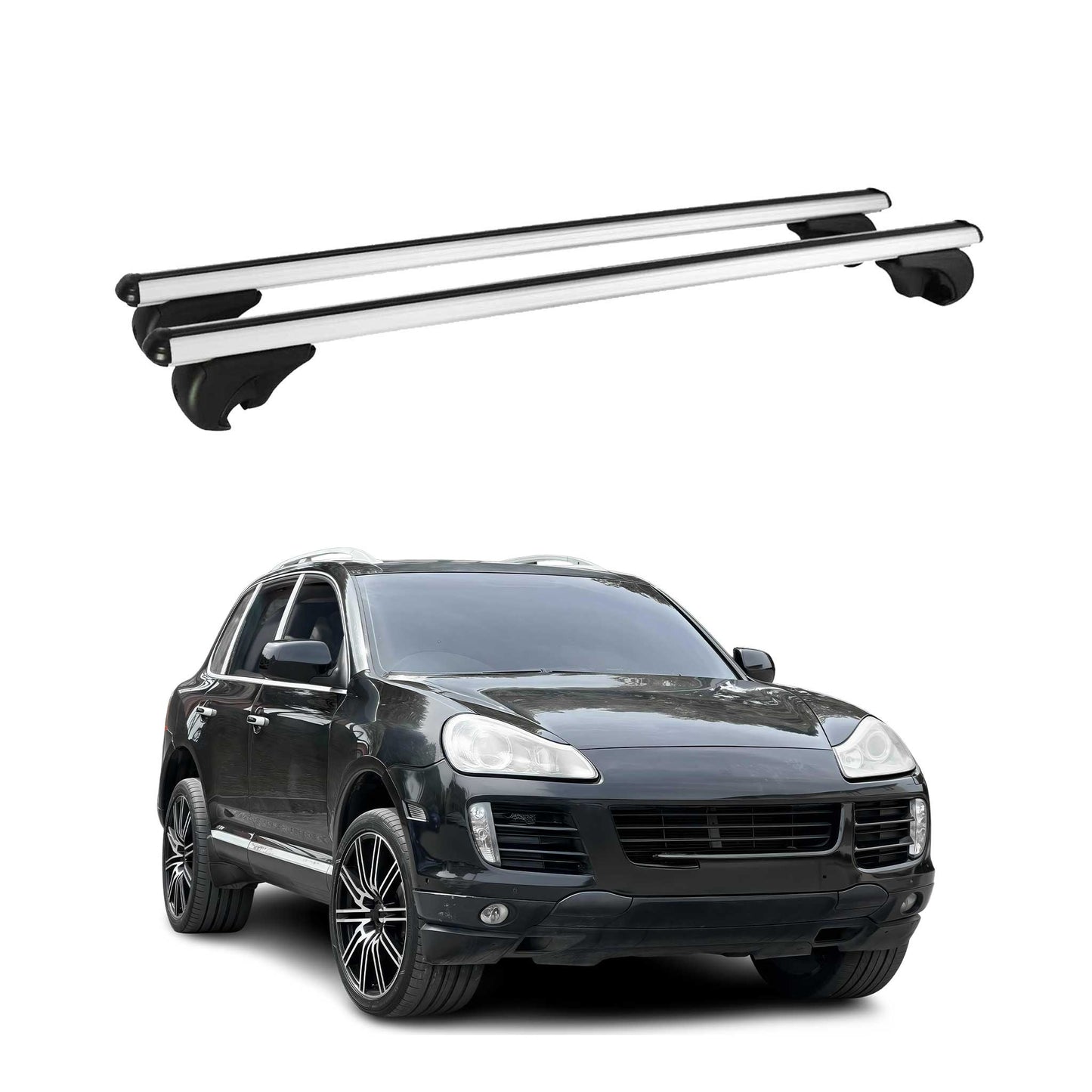 2003-2010 Porsche Cayenne Roof Rack Cross Bars Silver