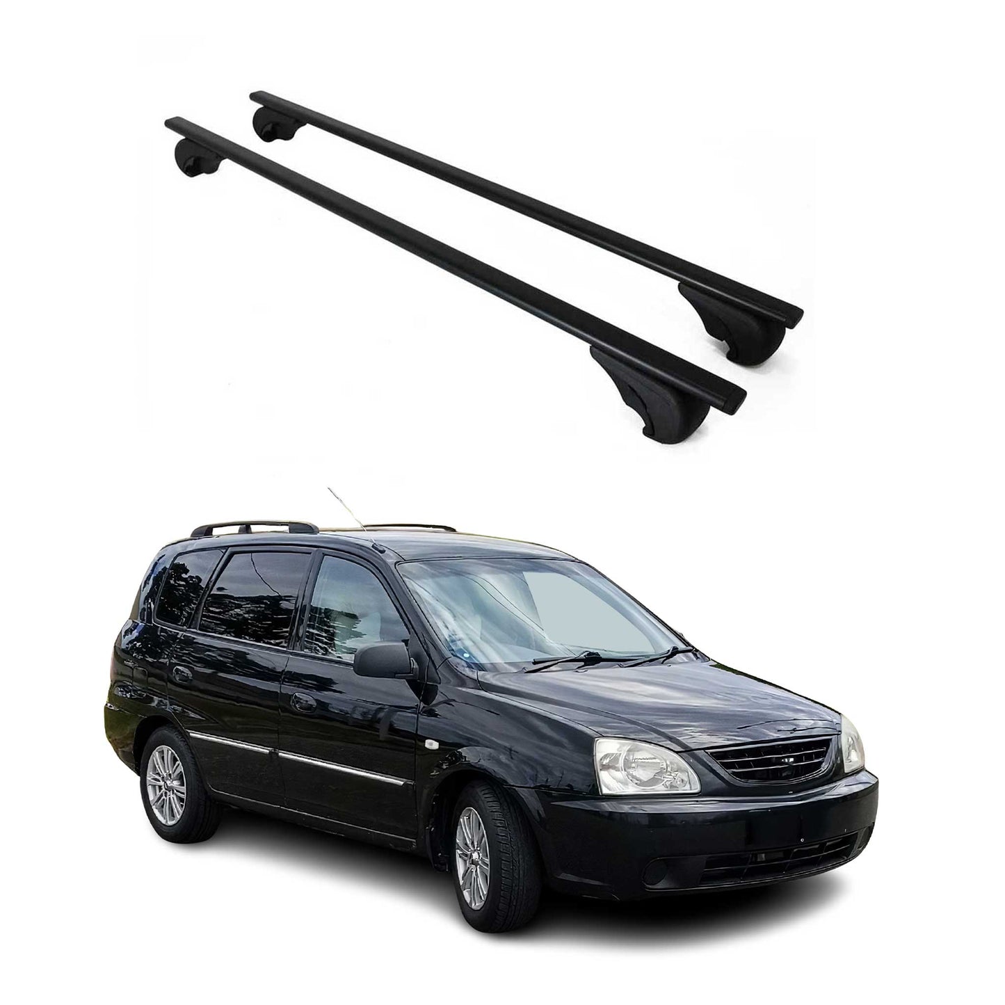 2007-2010 Kia Rondo Roof Rack Cross Bars Black