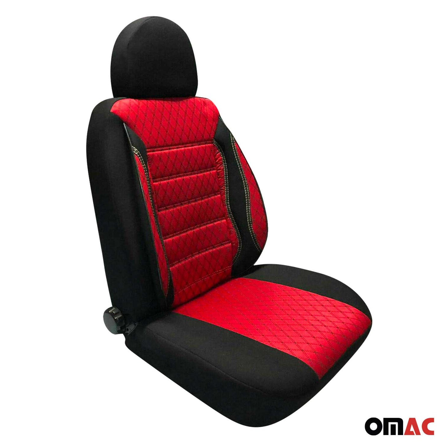 1993-2003 Volkswagen Eurovan Front Car Seat Covers Protector Black Red 2+1 Set