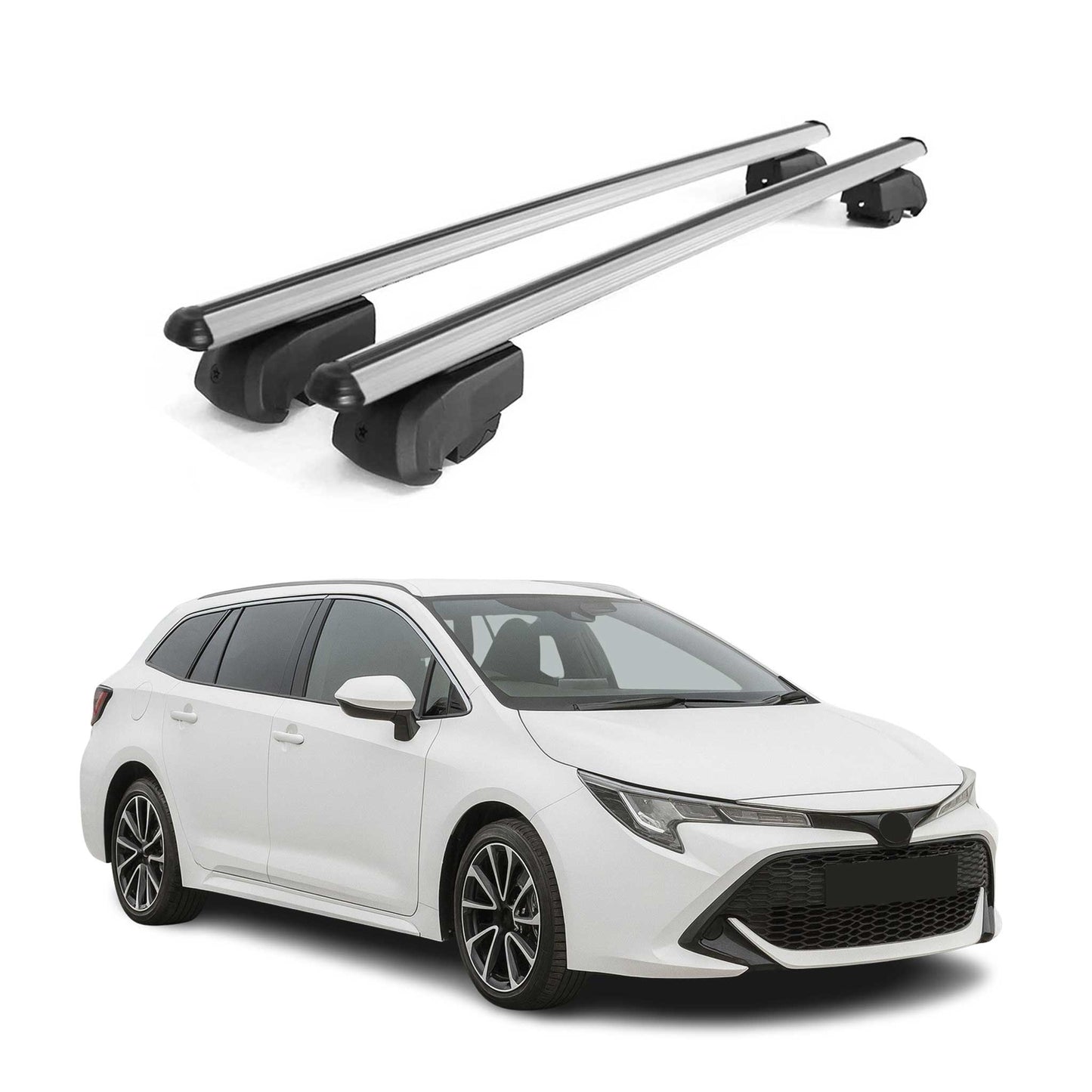 2019-2025 Toyota Corolla Touring Sports Roof Rack Cross Bars Silver