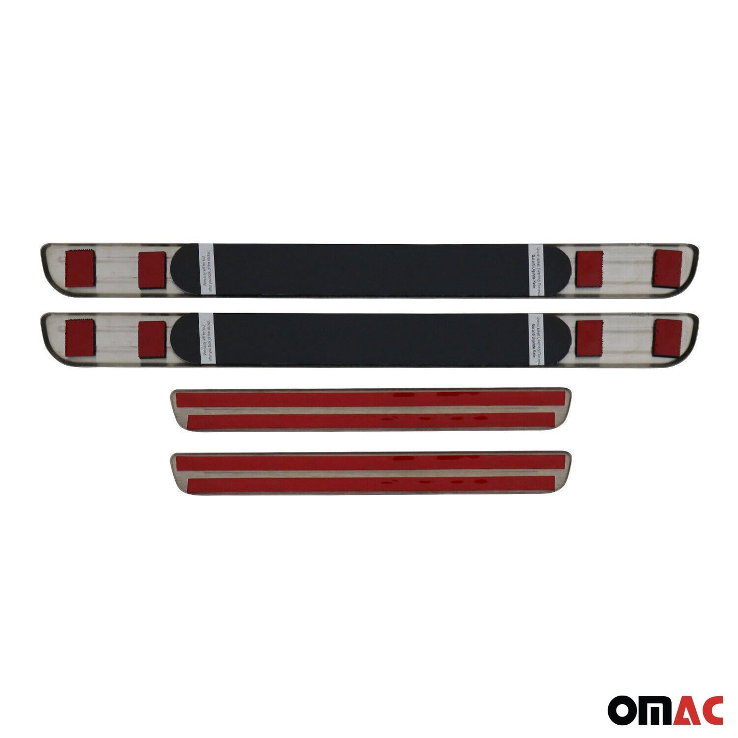 OMAC Door Sill Scuff Plate Illuminated for VW Tiguan 2018-2024 Brushed Steel Dark 7548090SBT4