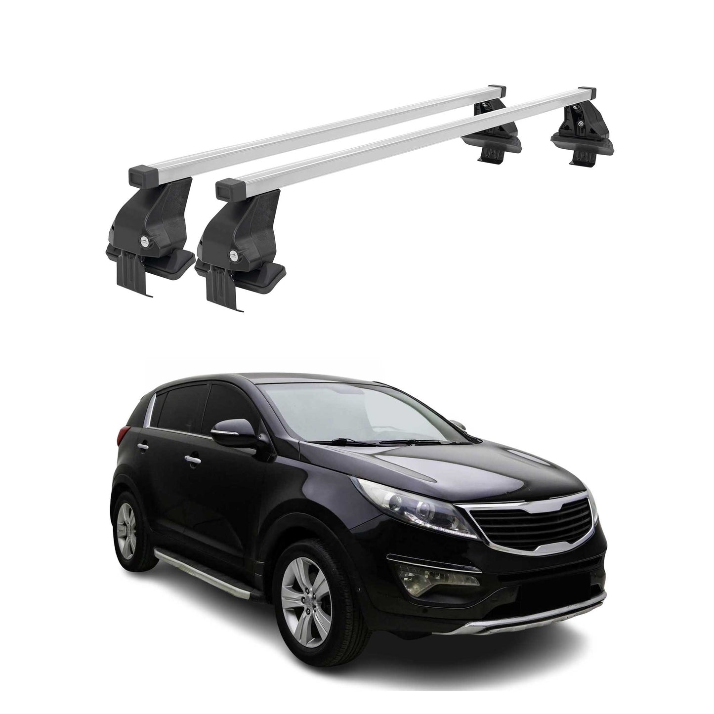 2011-2014 Kia Sportage Roof Rack Cross Bars Silver