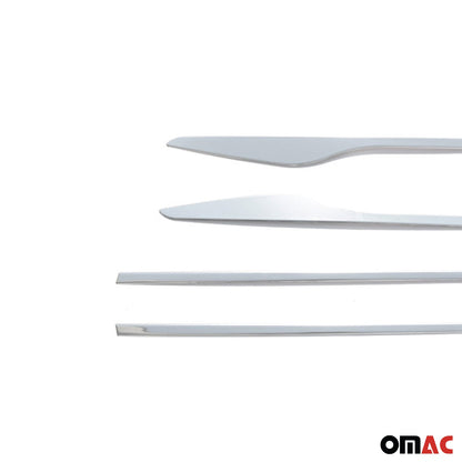 OMAC Side Door Molding Trim Skirt Garnish for Renault Clio 2012-2018 Steel Silver 4x 6116132