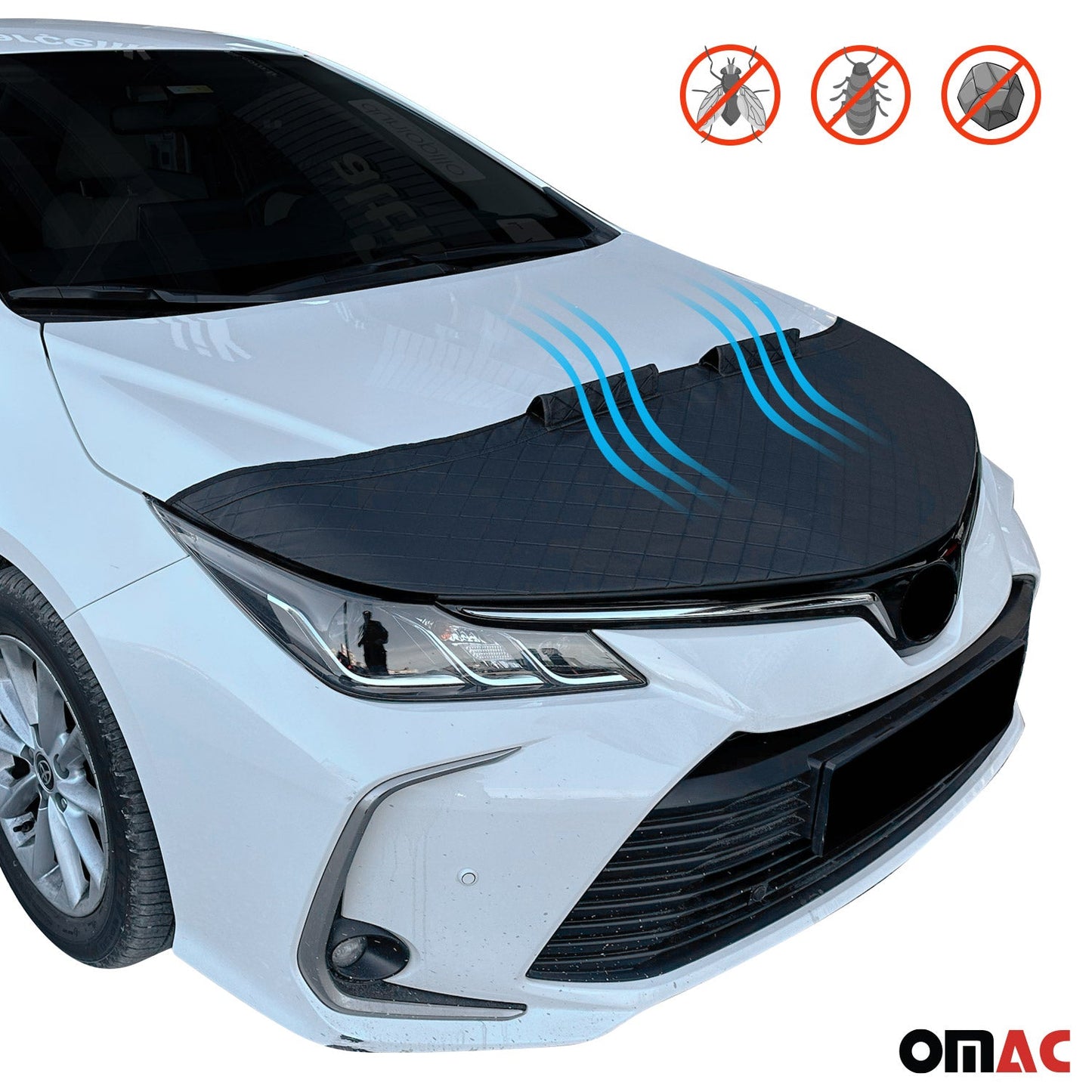 OMAC Car Bonnet Mask Hood Bra for RAM ProMaster City 2019-2022 Diamond Black 2524BSD4F
