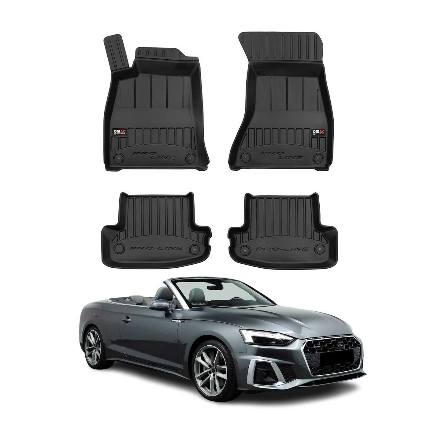 2018-2024 Audi A5 Coupe Cabrio Premium Floor Mats Liners Full Set All Weather Heavy Duty