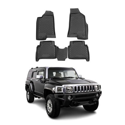 2006-2010 Hummer H3/H3T Floor Mats Liners Full Set All Weather Black
