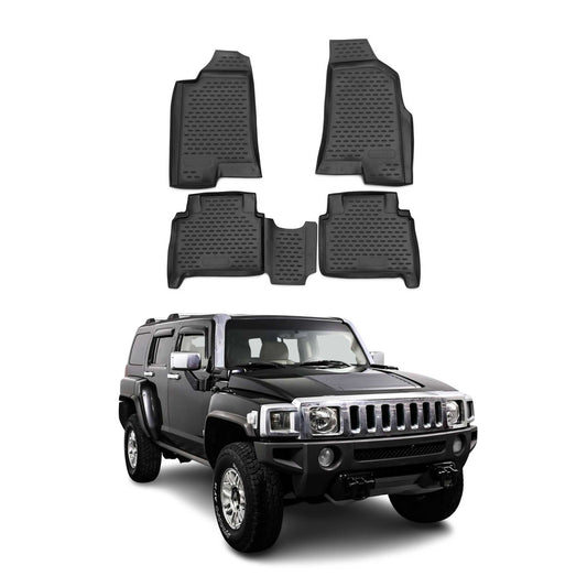 2006-2010 Hummer H3/H3T Floor Mats Liners Full Set All Weather Black