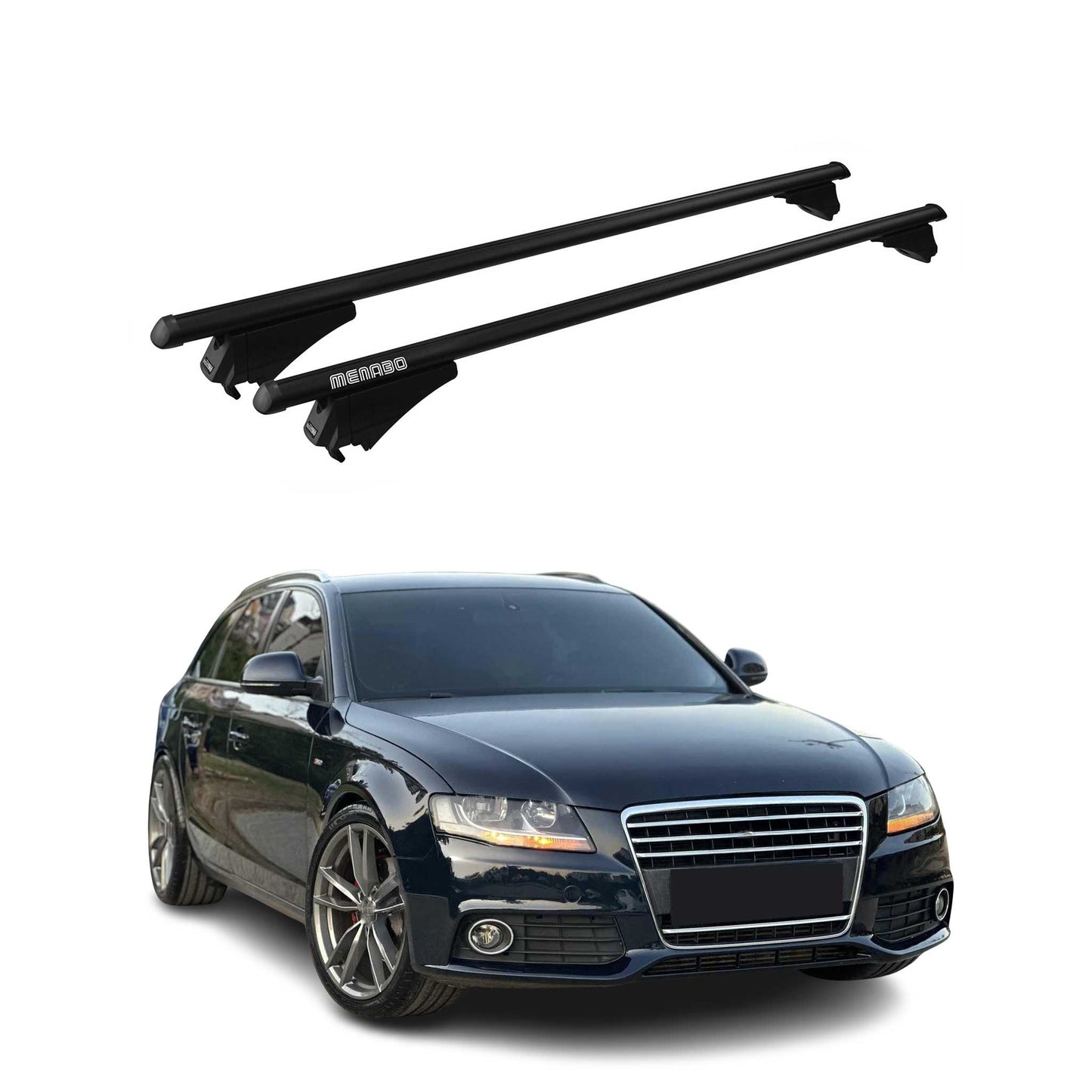 Top Roof Racks Cross Bars for Audi A4 Allroad 2013-2015 Black Alu 2Pcs