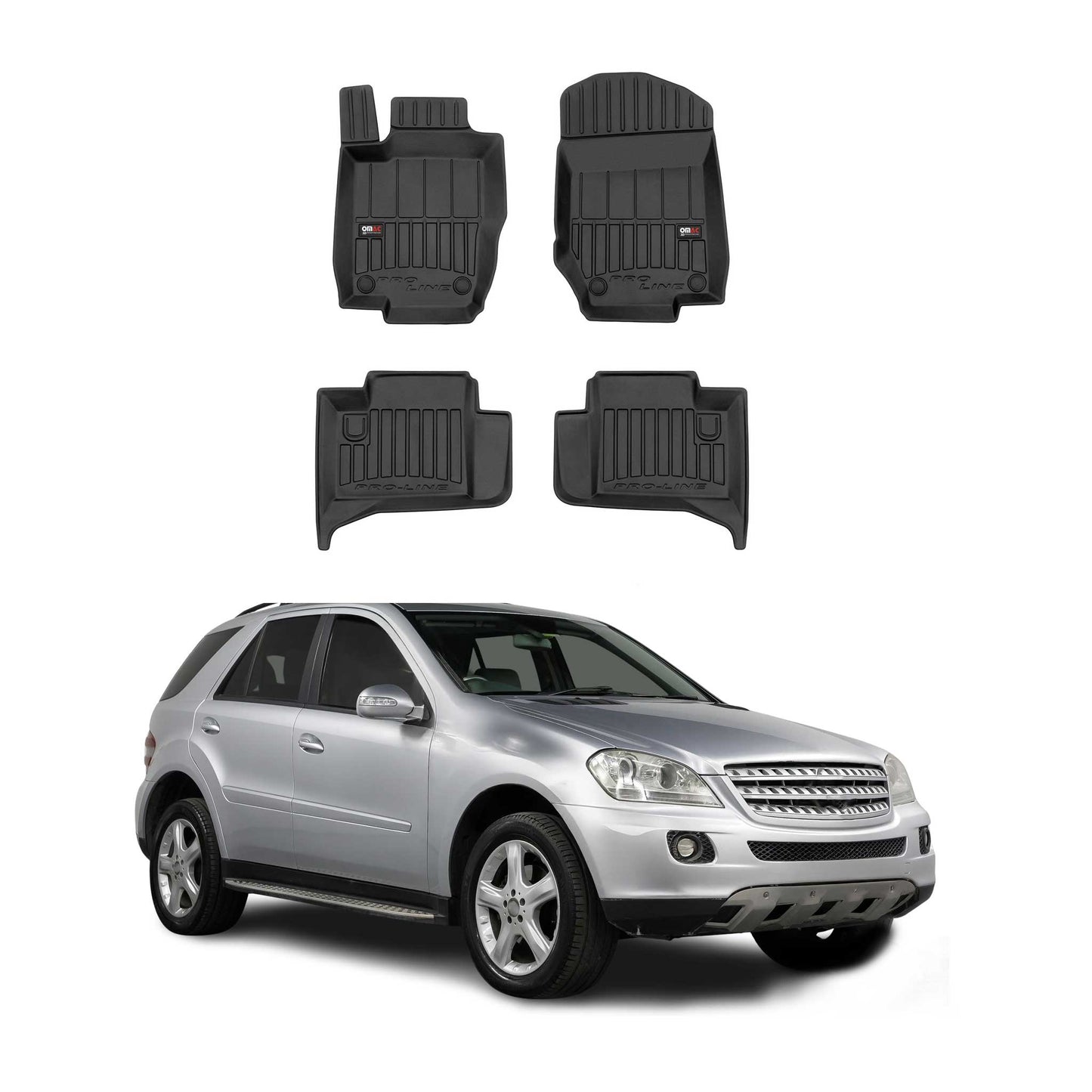 2005-2011 Mercedes M Class W164 Premium Floor Mats Liners Full Set All Weather Heavy Duty Black