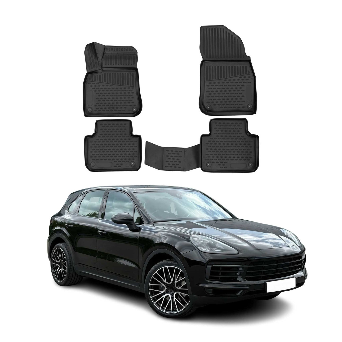 2019-2026 Porsche Cayenne Floor Mats Liners Full Set All Weather Black