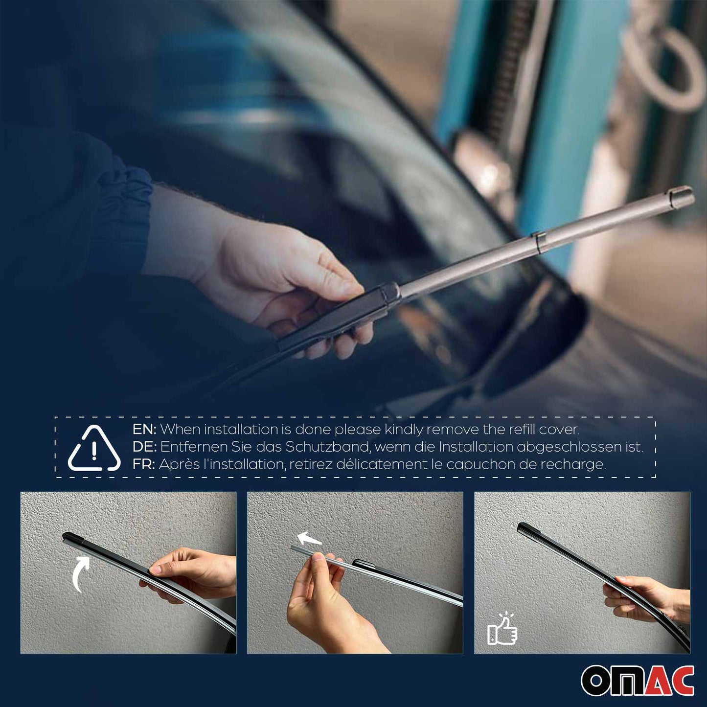 OMAC Front & Rear Windshield Wiper Blades for Mercedes-Benz C-Class C43 AMG 2014-2022 A050617