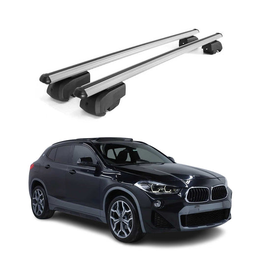 2018-2023 BMW X2 F39 Roof Rack Cross Bars Black Luggage Carrier 2 Pcs
