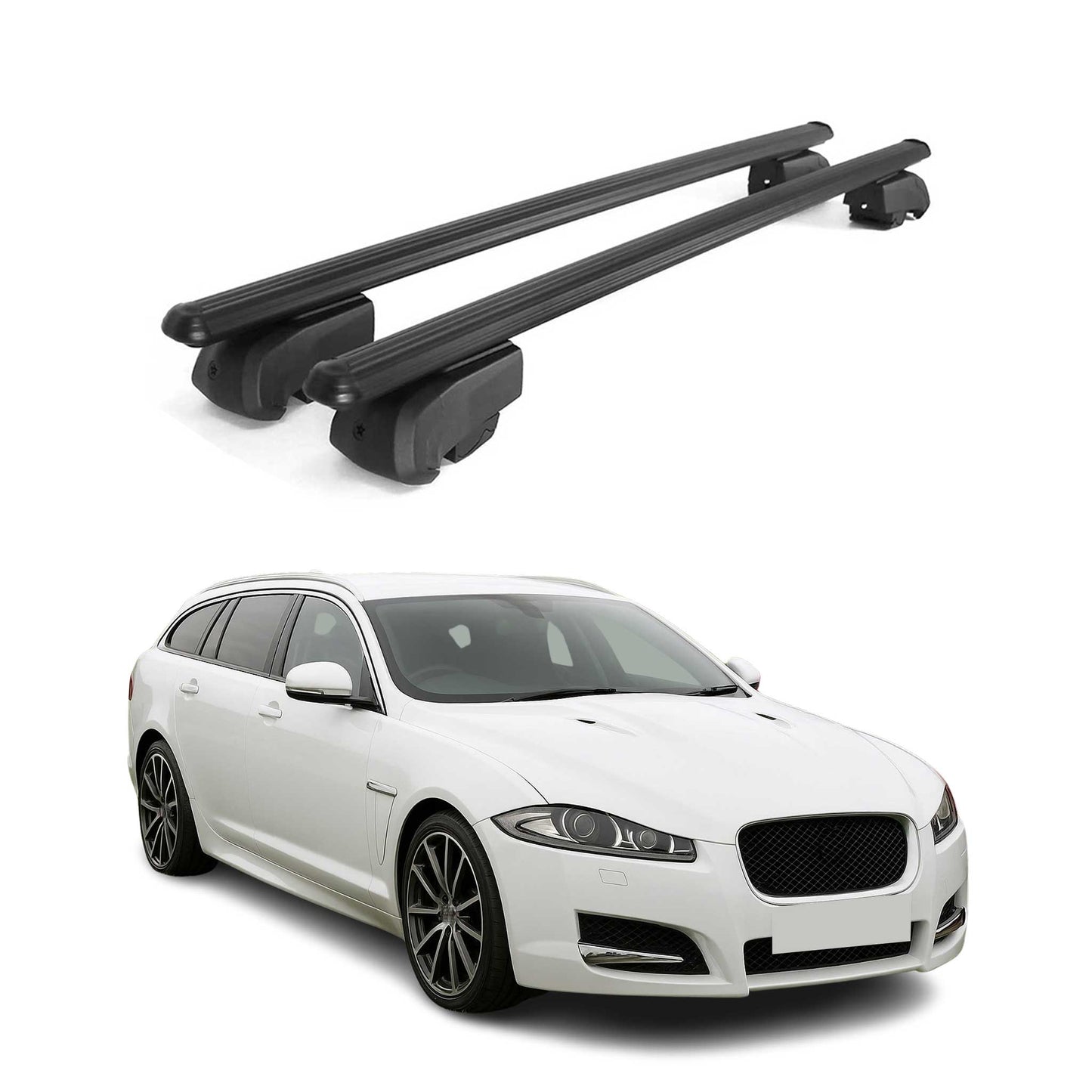 2018-2024 Jaguar XF Sportbrake Roof Rack Cross Bars Black