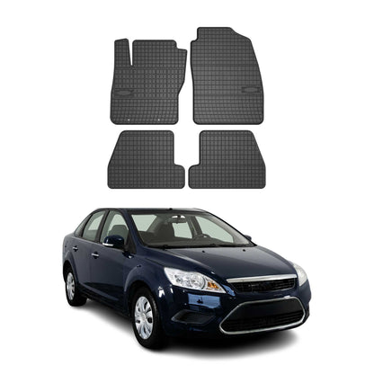 2008-2011 Ford Focus Floor Mats Liners Full Set All Weather Rubber Black