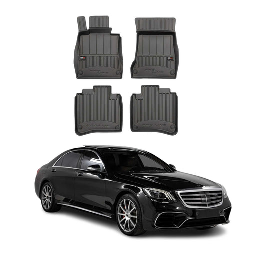 2014-2020 Mercedes S Class W222 Premium Floor Mats Liners Full Set All Weather Heavy Duty Black