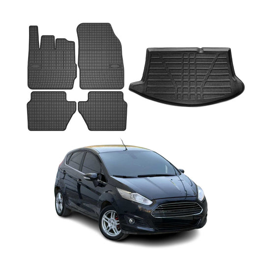 2011-2019 Ford Fiesta Hatchback Floor Mats & Cargo Liner Full Set All Weather Black