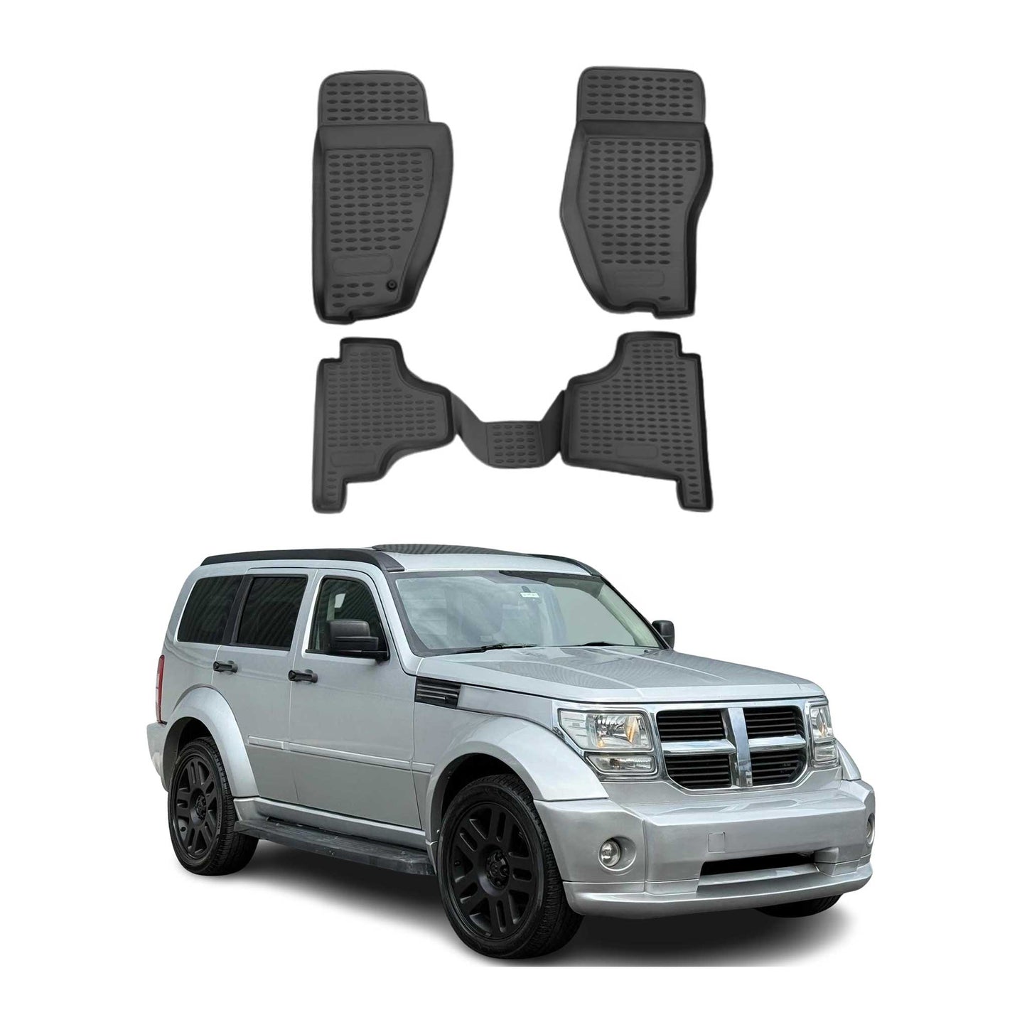 2007-2012 Dodge Nitro Floor Mats Liners Full Set All Weather Black