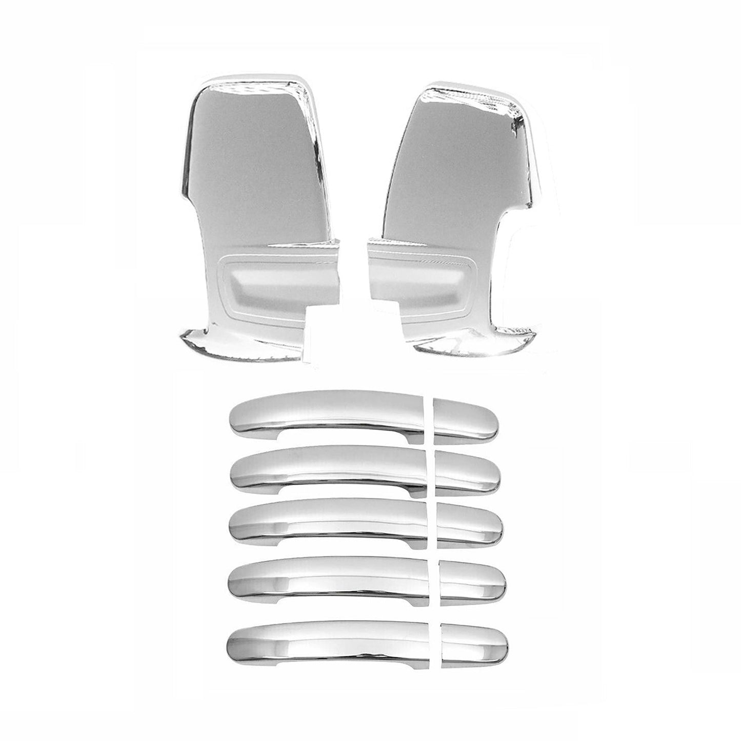 OMAC Mirror Cover Caps & Door Handle Chrome Set for Ford Transit 2015-2024 12x G003327