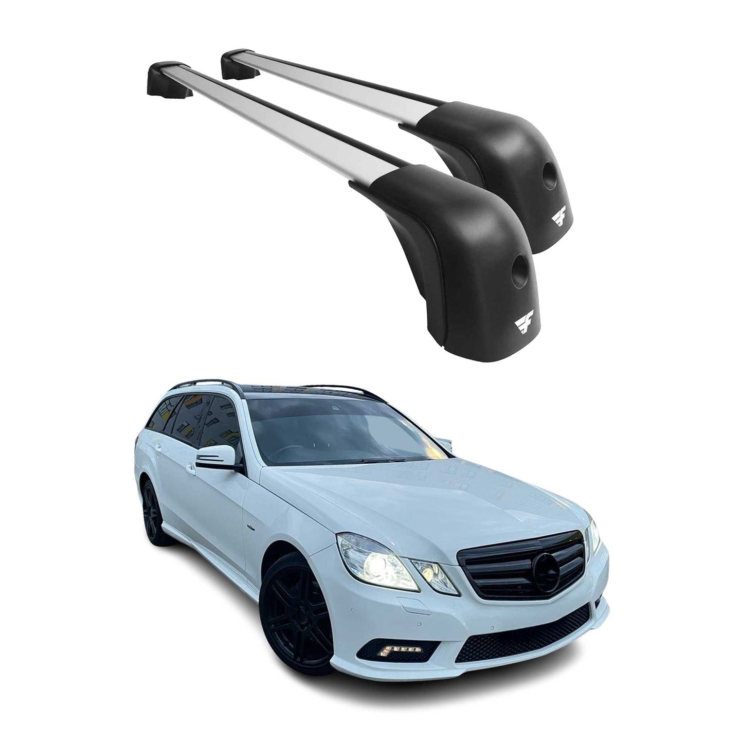2010-2016 Mercedes E Class W212 Sedan Roof Racks Cross Bars Silver