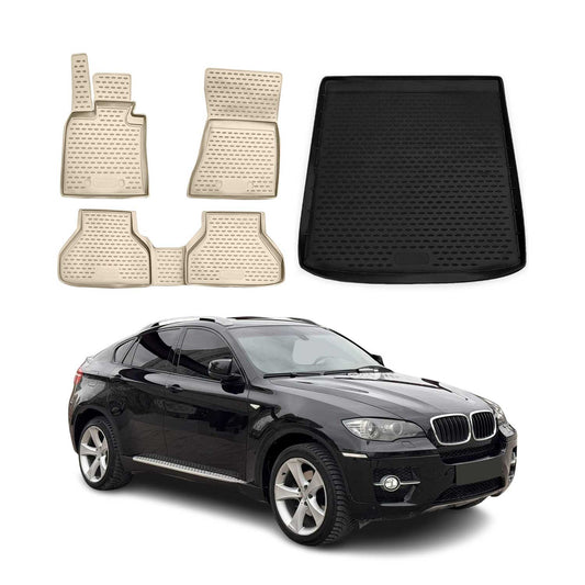 2008-2014 BMW X6 Floor Mats & Cargo Liner Full Set Black