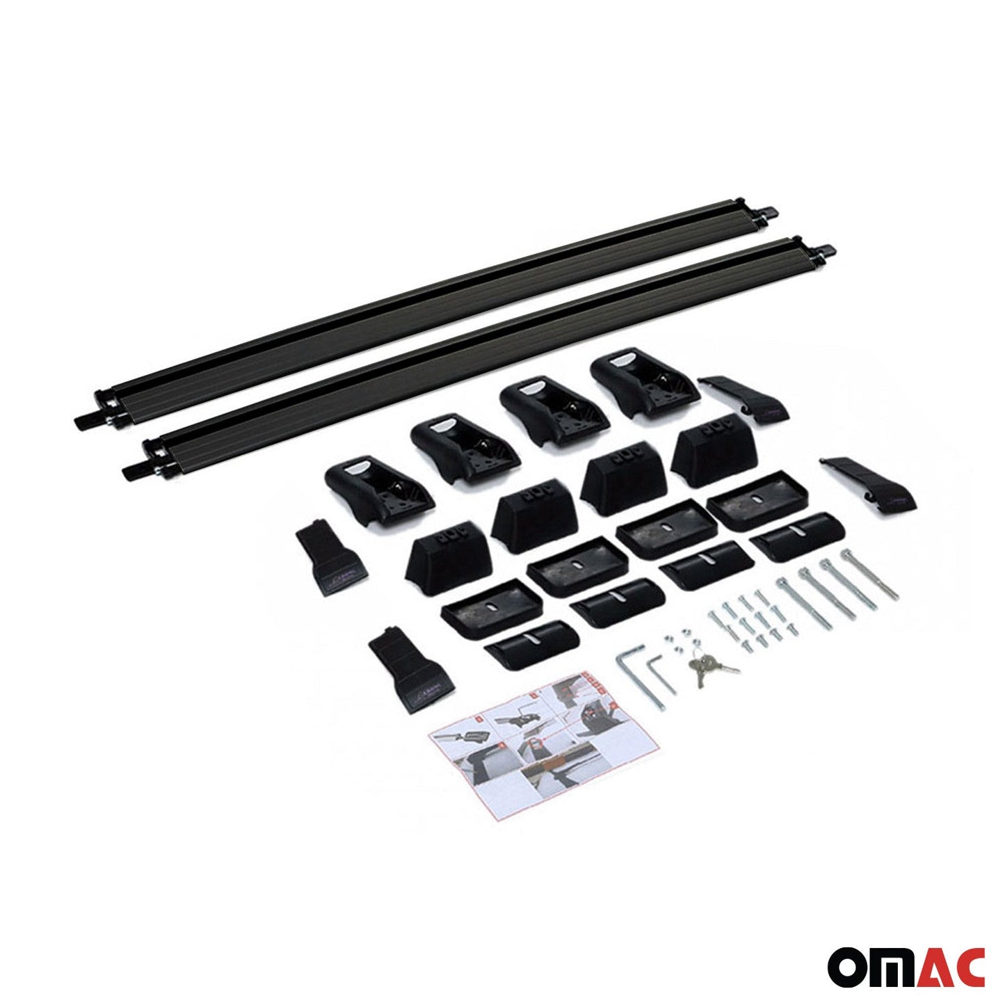 OMAC Roof Rack Cross Bars Carrier Aluminium for Mazda CX-5 2013-2016 Black 2Pcs 4621926B