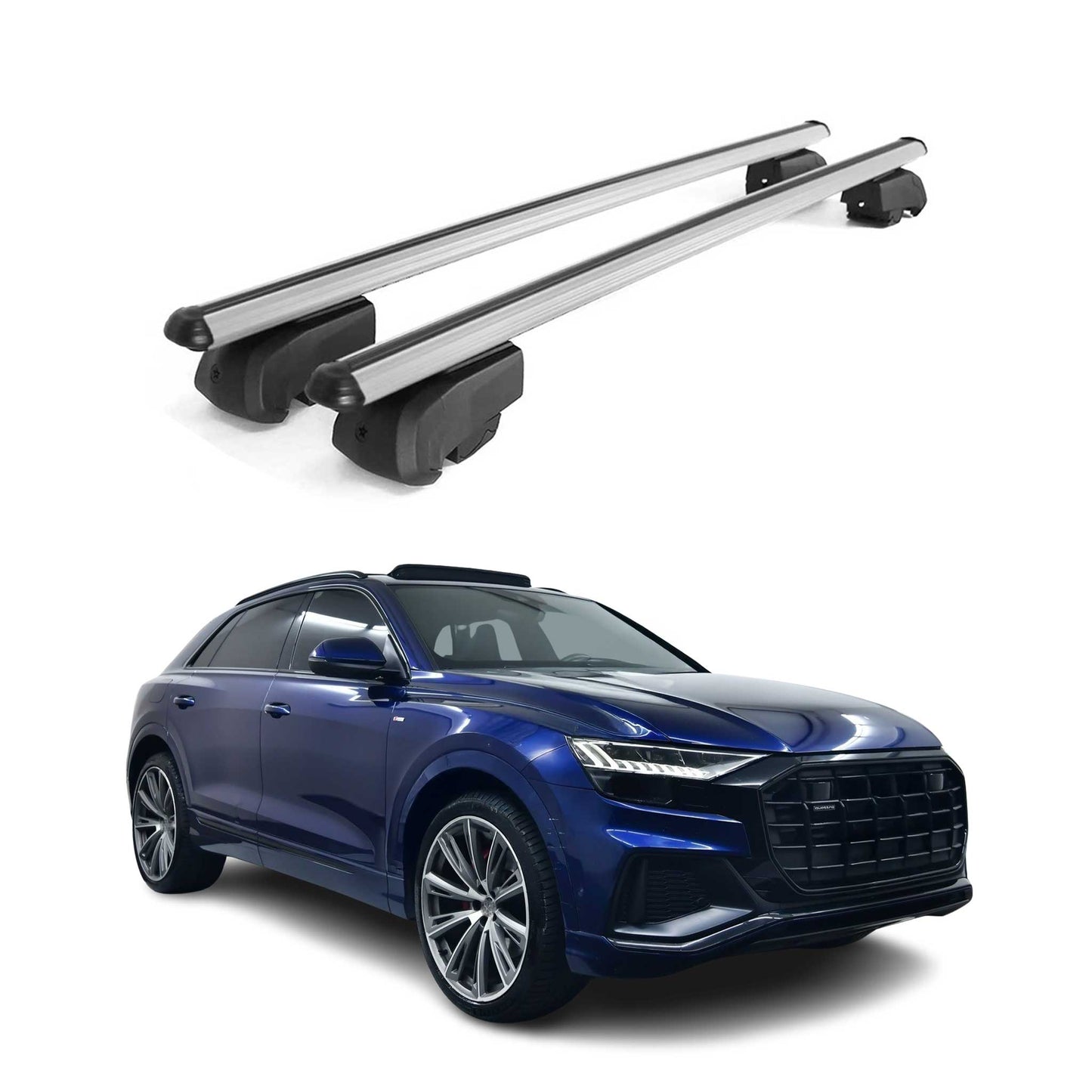 2019-2025 Audi Q8 Roof Rack Cross Bars Silver