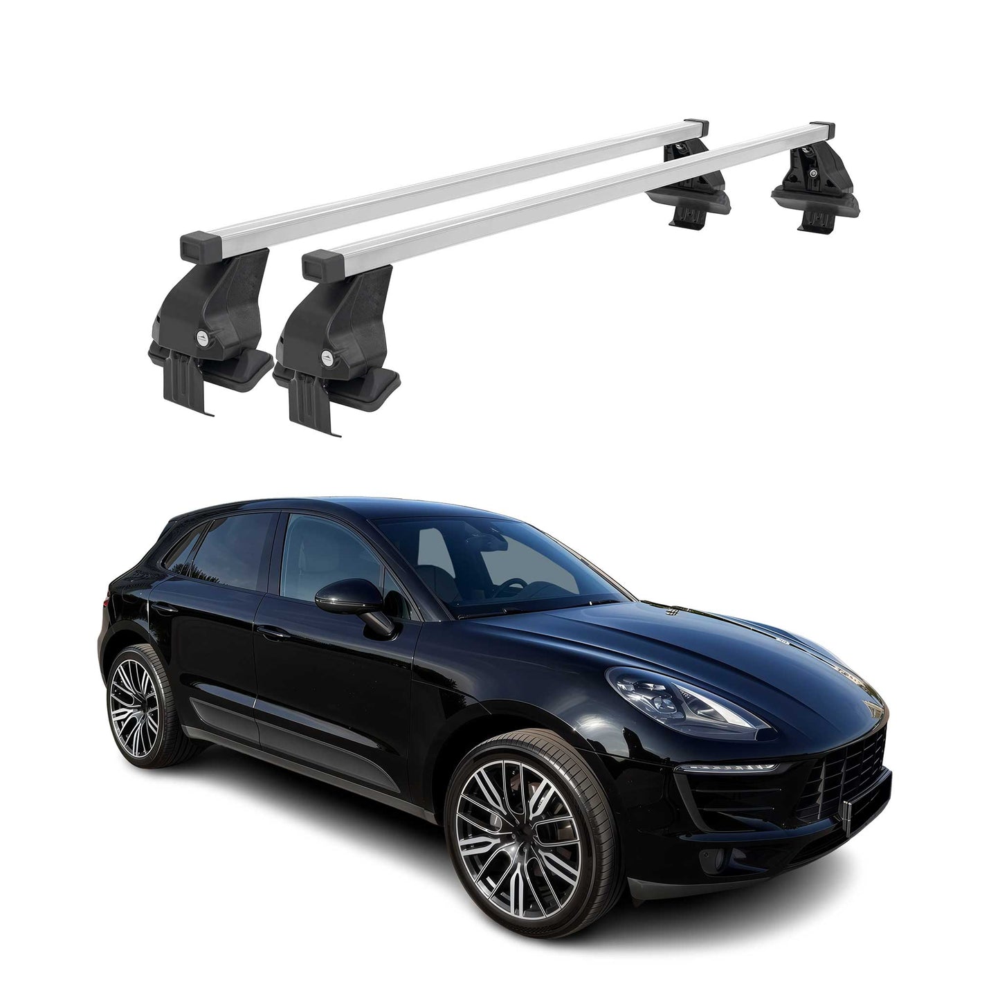 2015-2025 Porsche Macan Roof Rack Cross Bars Silver