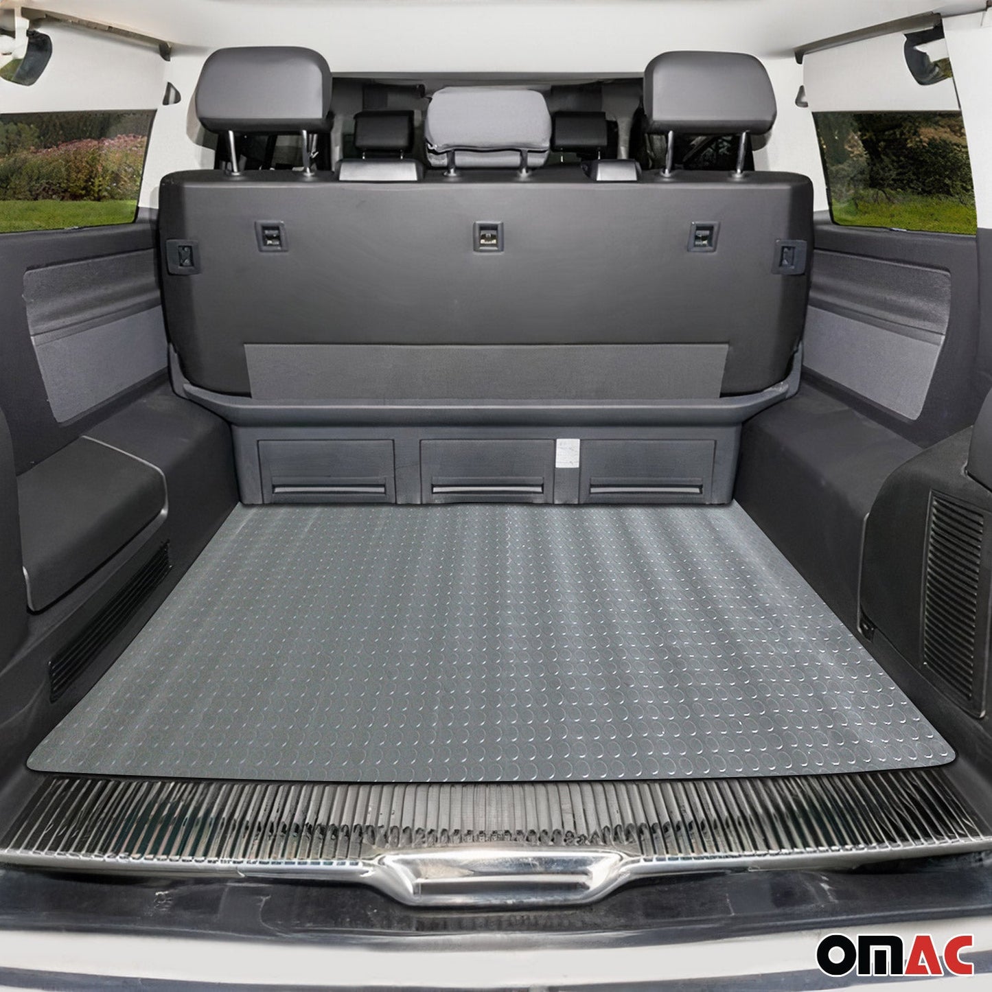 OMAC Pickup Truck Bed Liner Trunk Mat Trimmable Flooring Mat Black Grey Rubber VRTG002427
