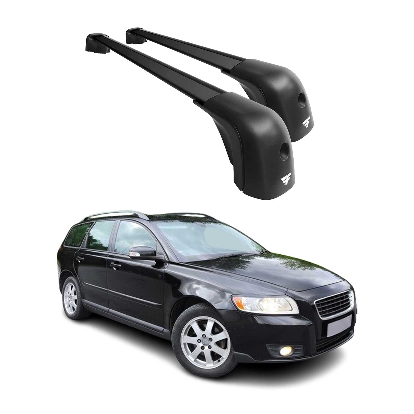 2005-2011 Volvo V50 Roof Racks Cross Bars Black