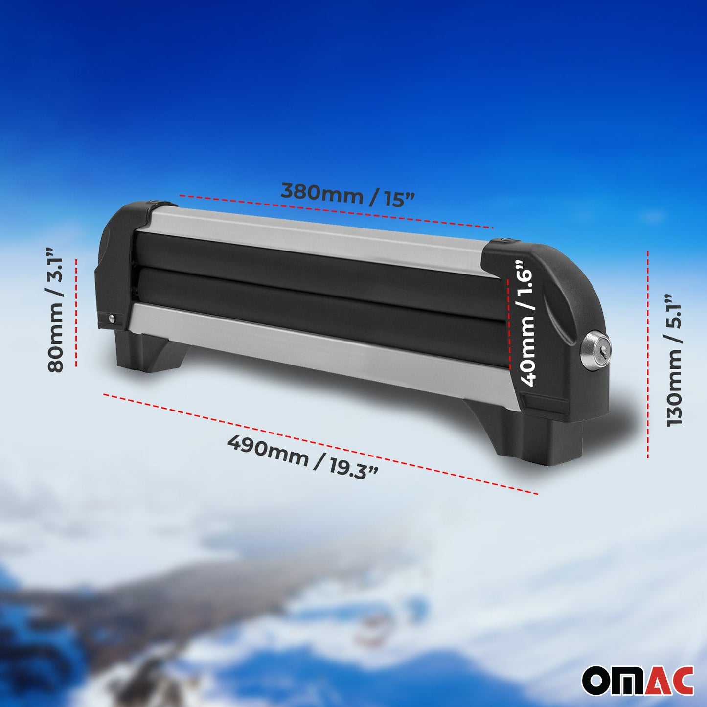 2 Pcs 19.2" Ski Rack Snowboard Carriers Top Holder Roof Rack Lockable