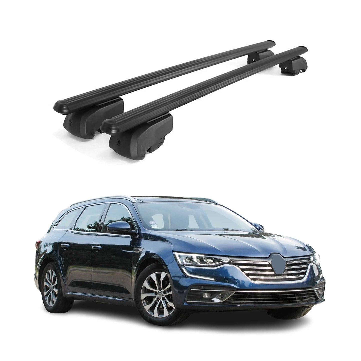 2016-2022 Renault Talisman Estate Roof Rack Cross Bars Black