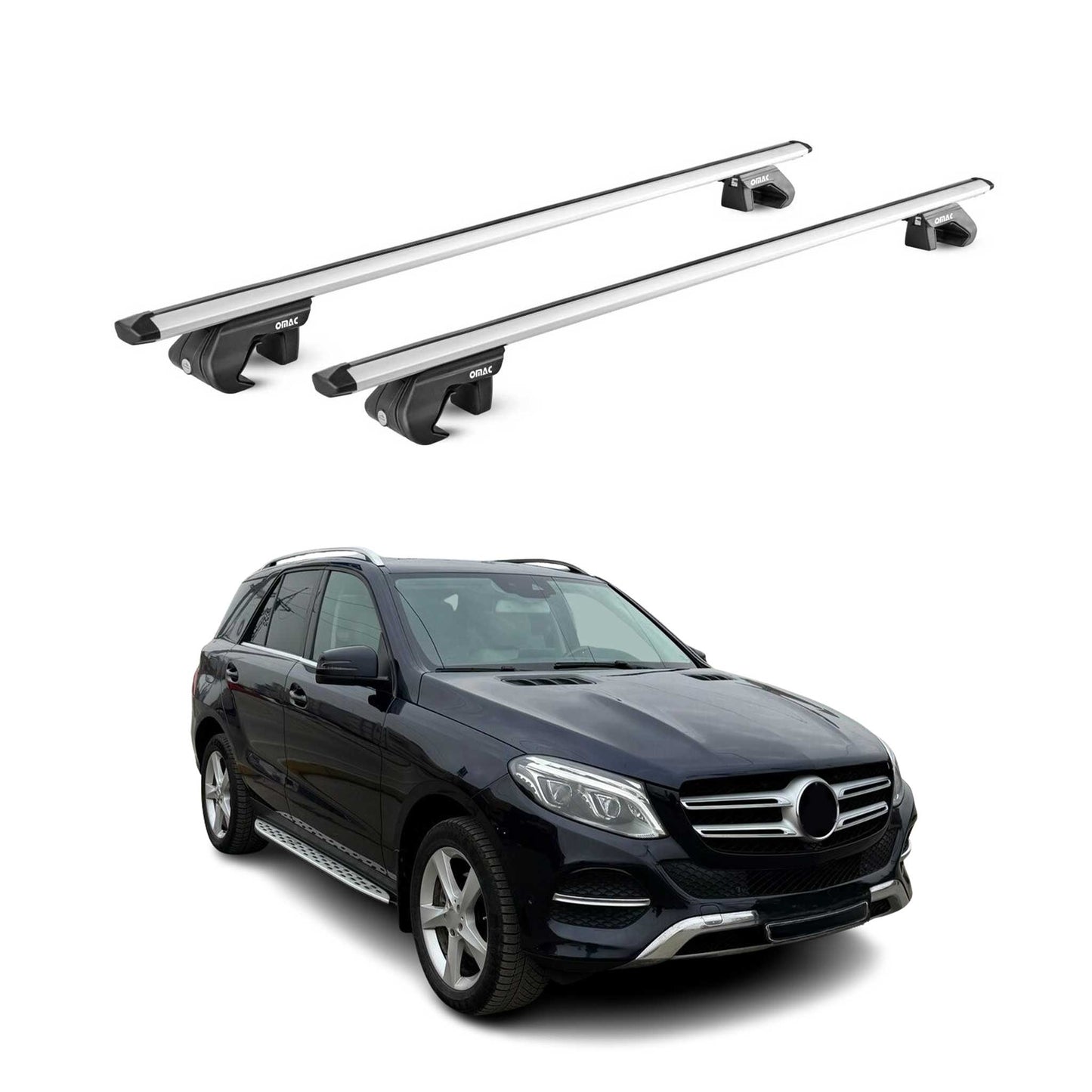 2016-2026 Mercedes GLE Roof Rack Cross Bars Silver