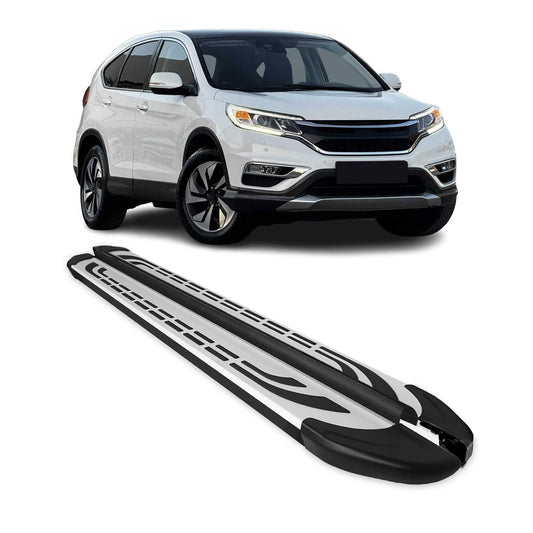 2012-2016 Honda CR-V Running Boards Side Steps Silver & Black
