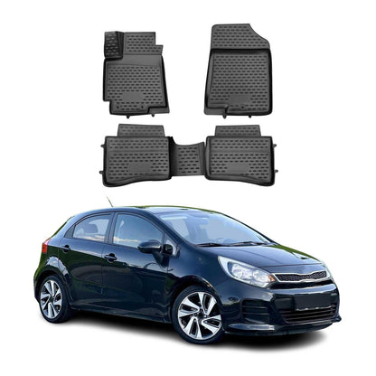 2012-2017 Kia Rio Floor Mats Liners Full Set All Weather Black