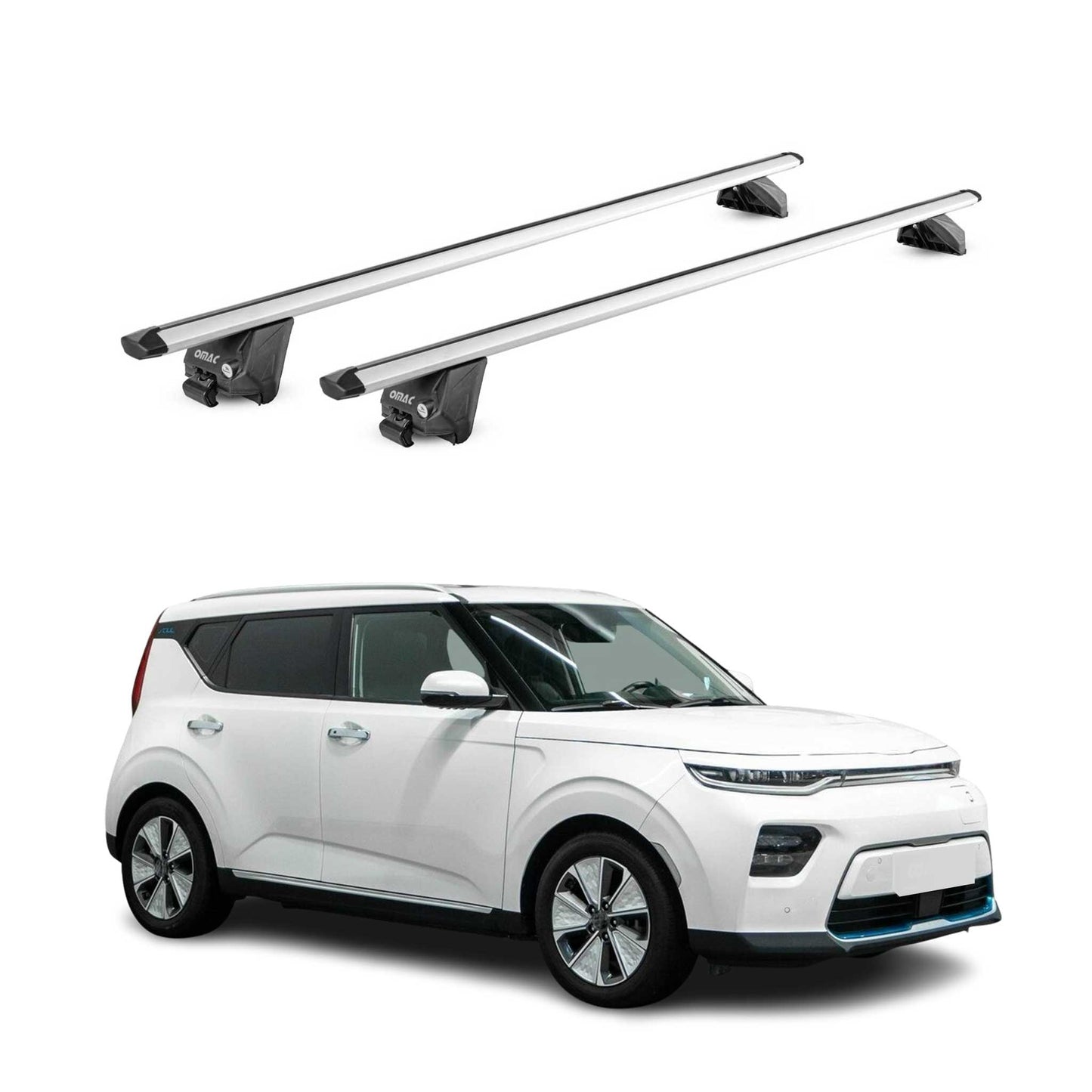 2020-2023 Kia Soul EV Roof Rack Cross Bars Silver Luggage Carrier 2 Pcs