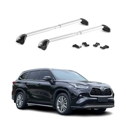 2020-2025 Toyota Highlander Roof Rack Cross Bars Silver Carrier 2 Pcs