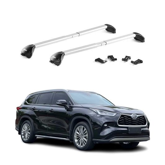 2020-2025 Toyota Highlander Roof Rack Cross Bars Silver Carrier 2 Pcs