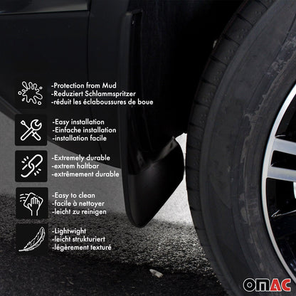 OMAC Mud Guards Splash Mud Flaps for Nissan Rogue 2014-2020 Black 4 Pcs 96OMF002-SET7